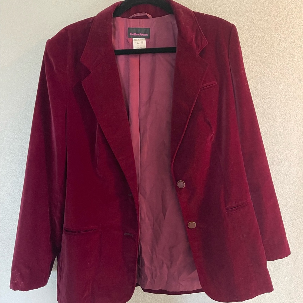 Recollections Burgundy Velvet Blazer